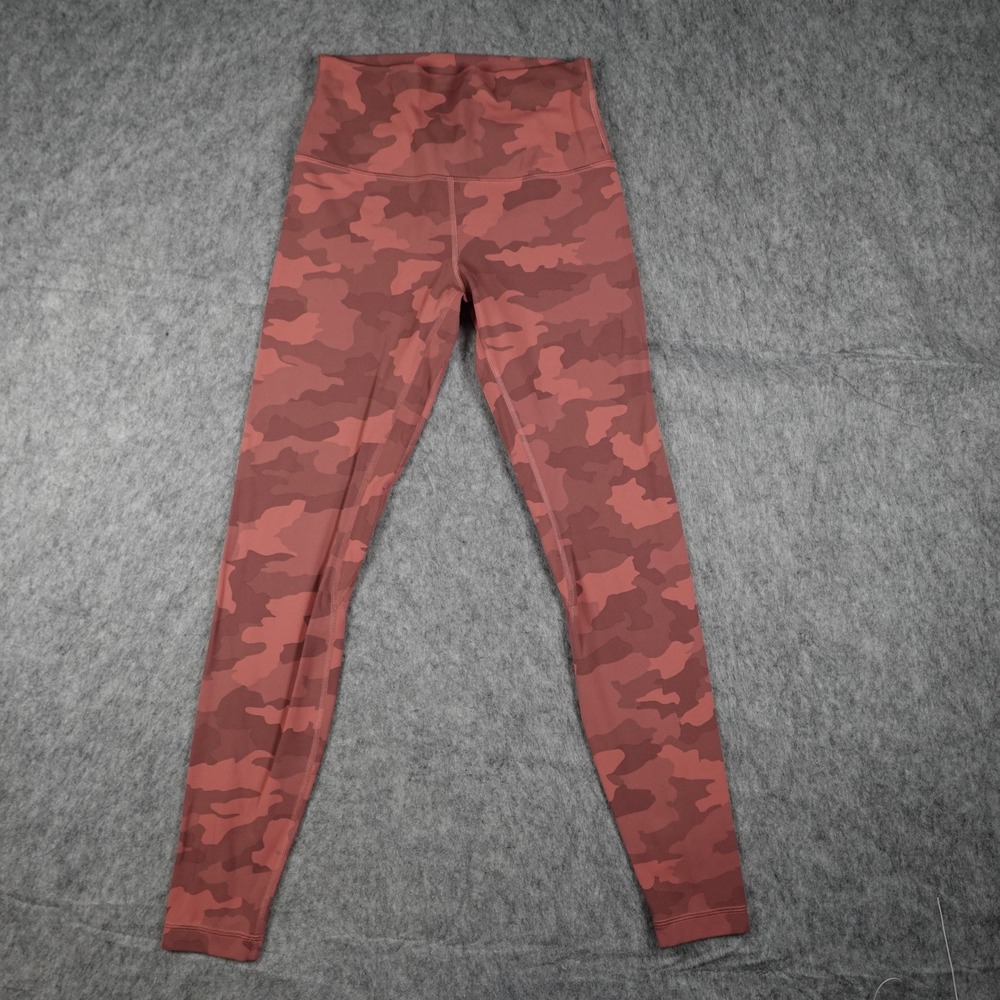 Lululemon Leggings Women 6 Pink Rose Camo High Rise Align Yoga 28" Gym Run